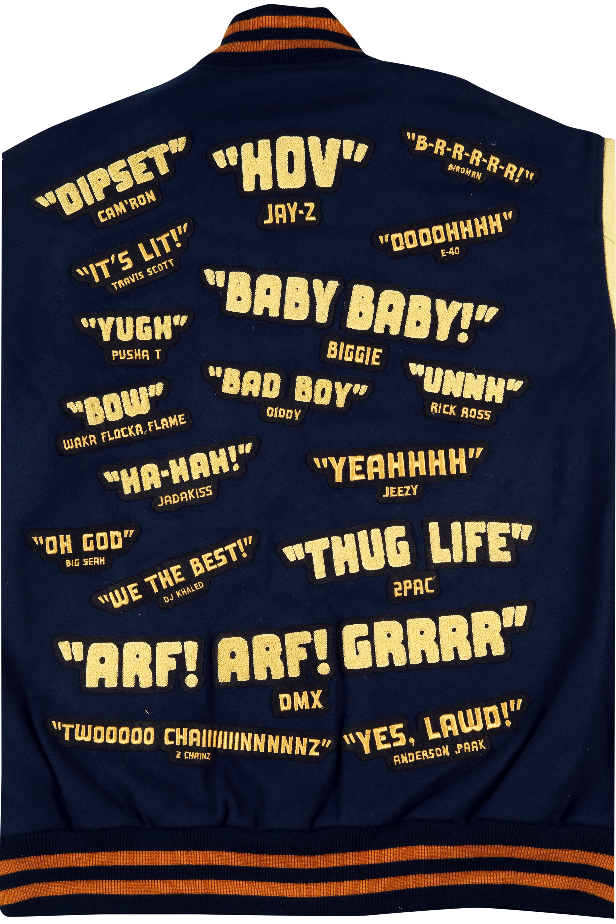 Celebrating 50 Years of Hip Hop: Vintage Navy Blue Leather and Wool Varsity Jacket